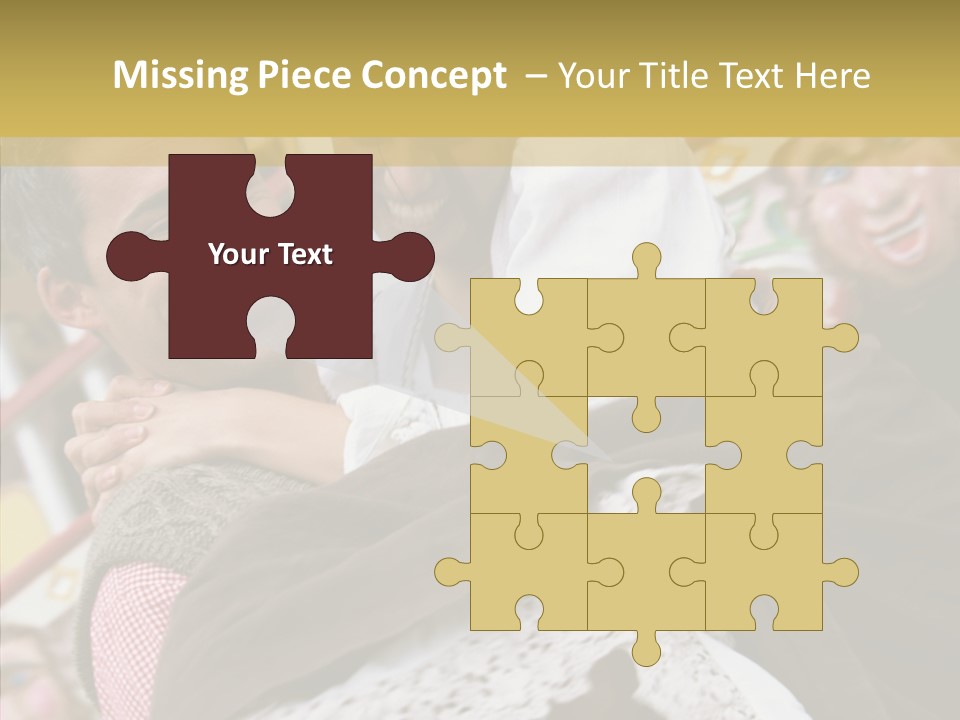 Man In Love At The Hands Of Your Favorite Bear PowerPoint Template