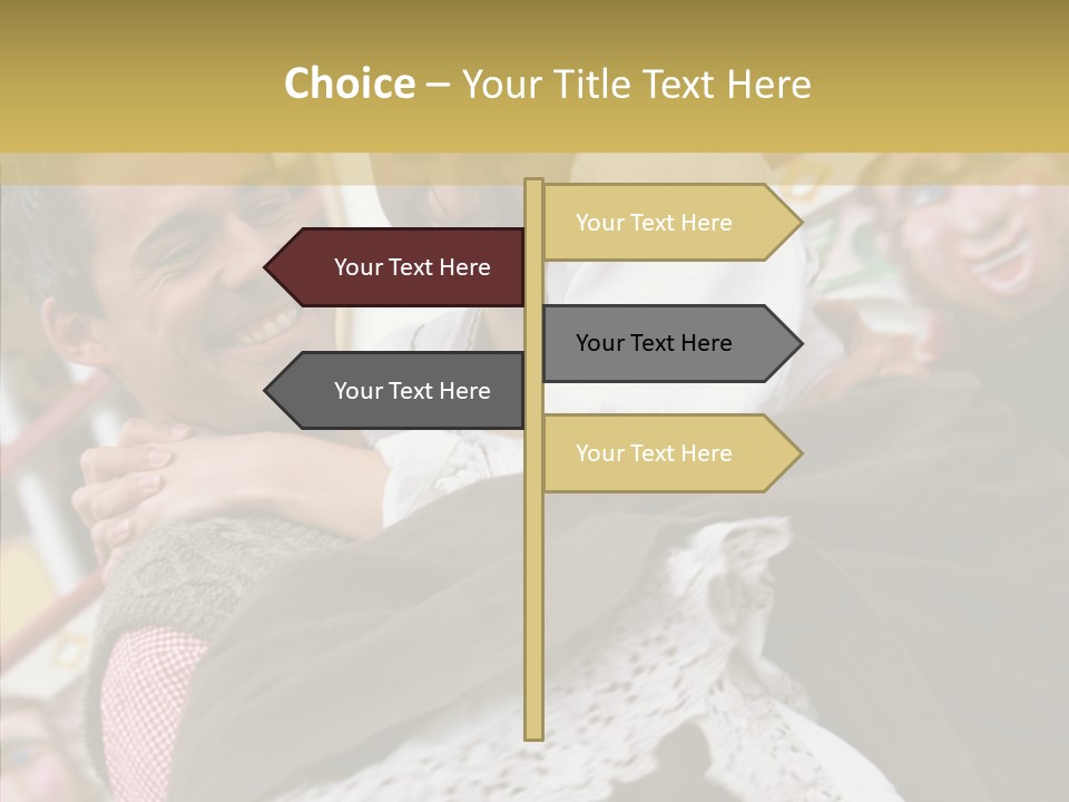 Man In Love At The Hands Of Your Favorite Bear PowerPoint Template