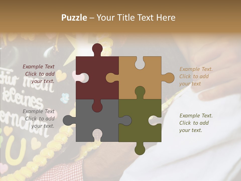 People In Love Are Kissing Near A Chocolate Heart PowerPoint Template