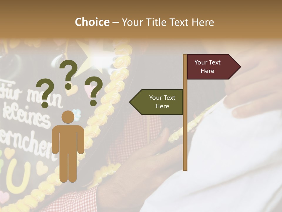 People In Love Are Kissing Near A Chocolate Heart PowerPoint Template