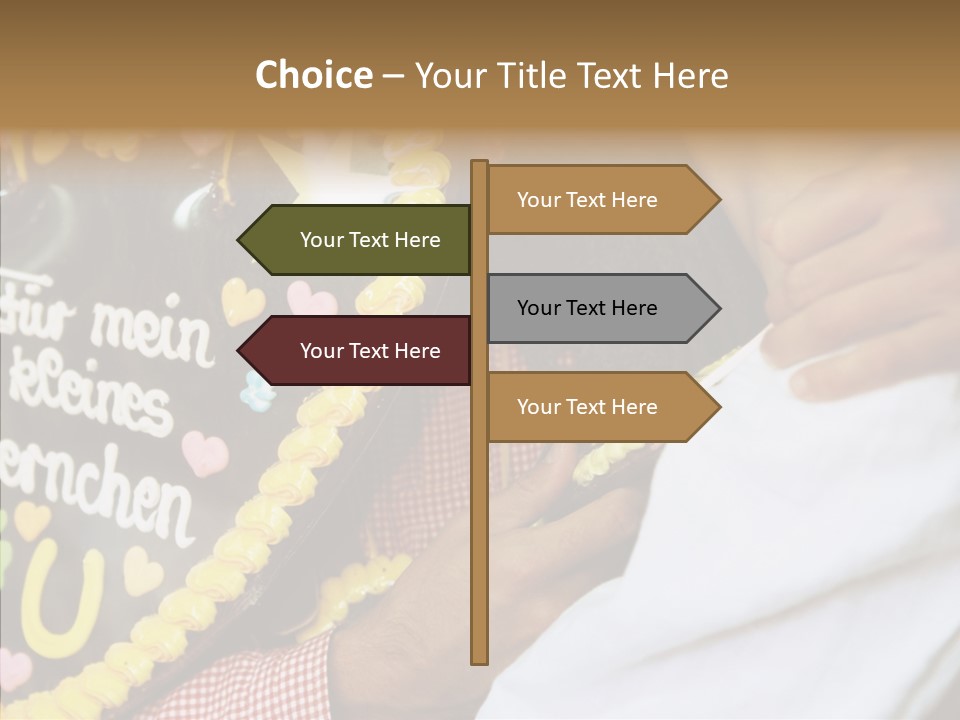 People In Love Are Kissing Near A Chocolate Heart PowerPoint Template