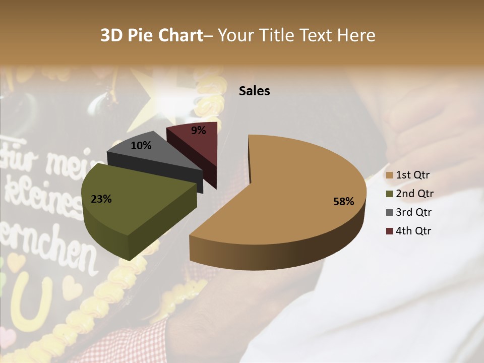 People In Love Are Kissing Near A Chocolate Heart PowerPoint Template