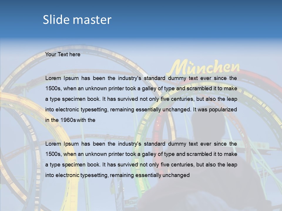 Couple Looking At Rollercoaster PowerPoint Template