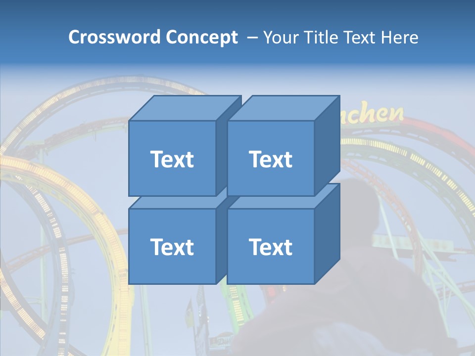 Couple Looking At Rollercoaster PowerPoint Template