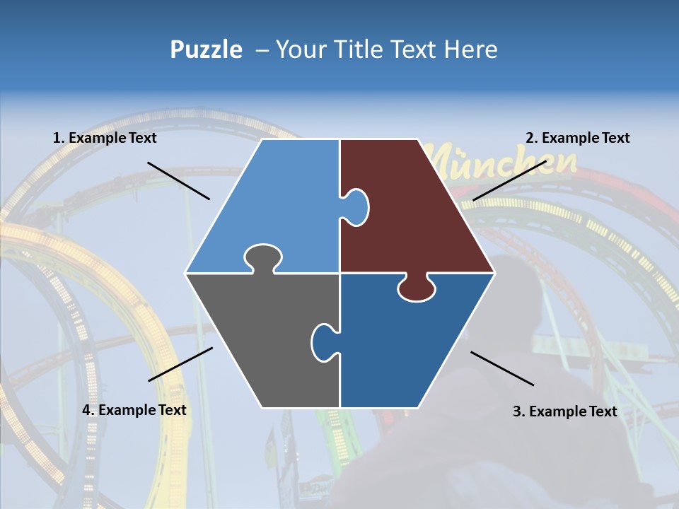 Couple Looking At Rollercoaster PowerPoint Template