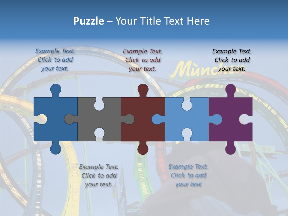 Couple Looking At Rollercoaster PowerPoint Template