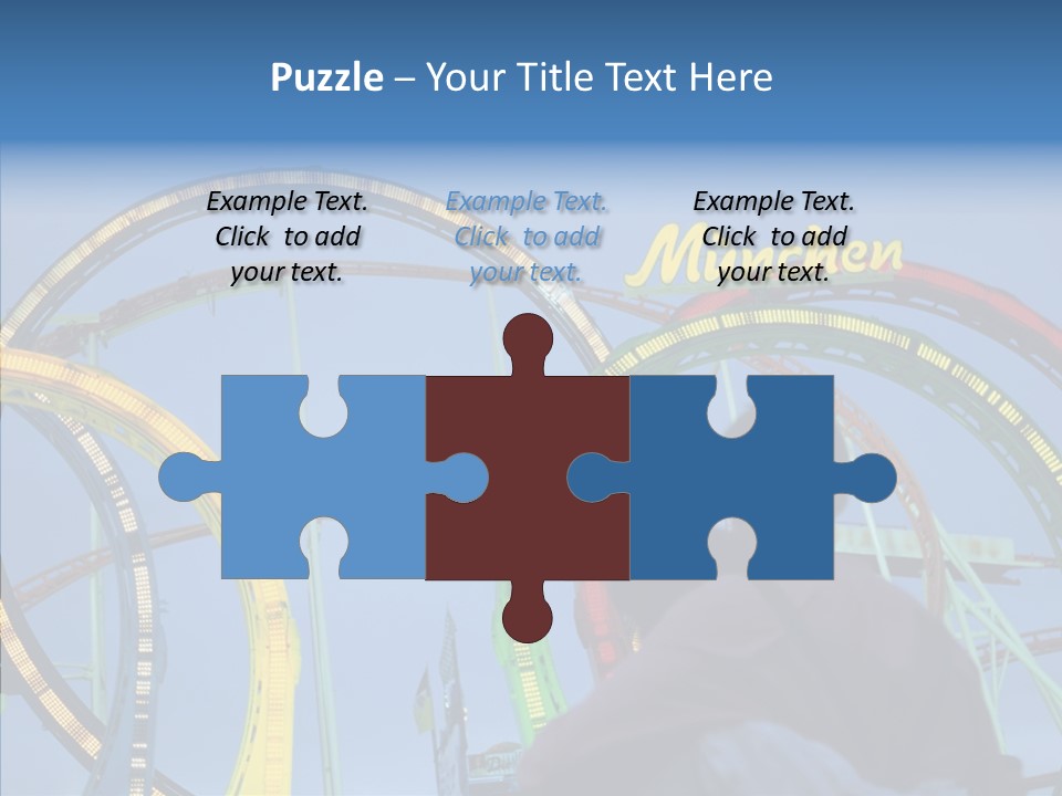 Couple Looking At Rollercoaster PowerPoint Template