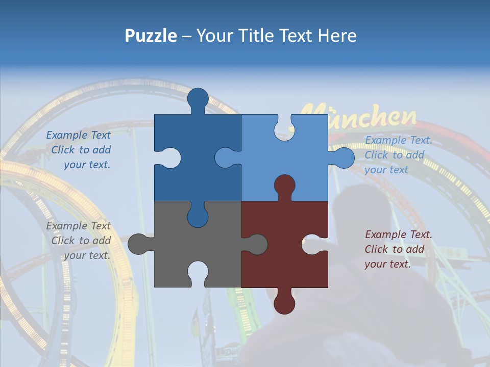 Couple Looking At Rollercoaster PowerPoint Template