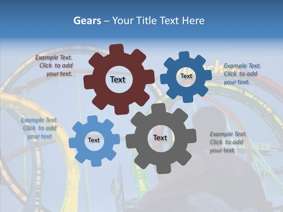 Couple Looking At Rollercoaster PowerPoint Template