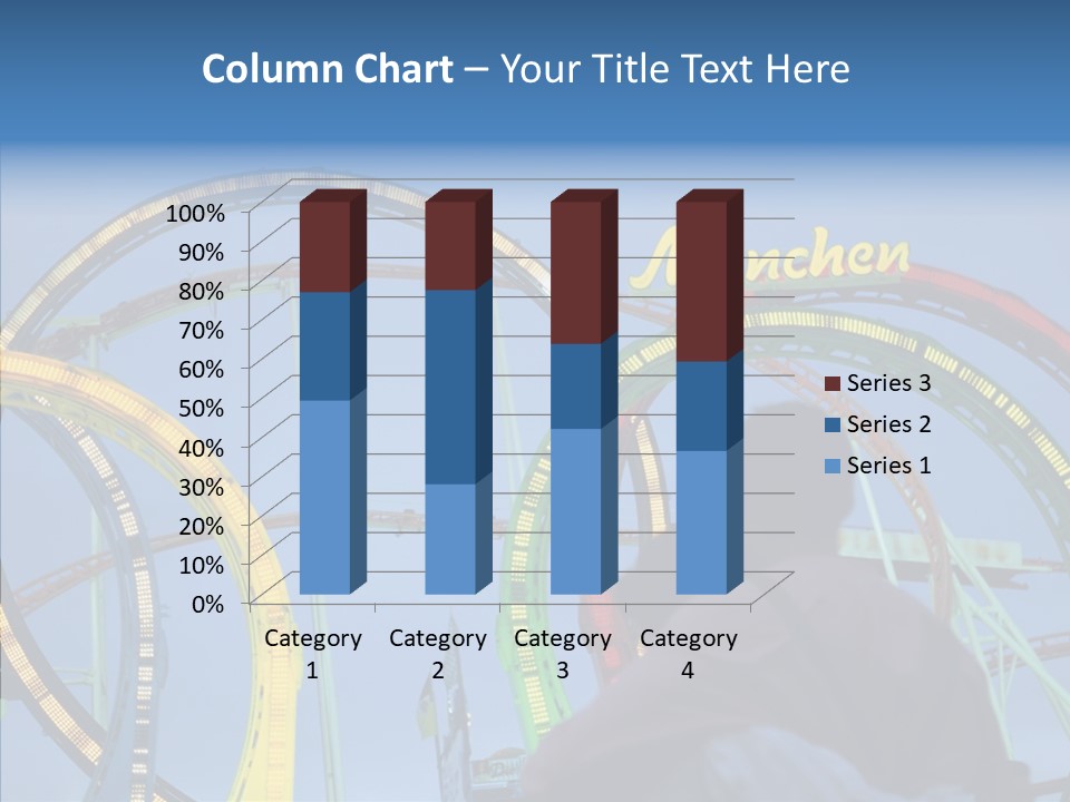 Couple Looking At Rollercoaster PowerPoint Template