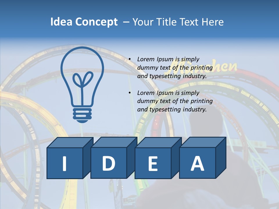 Couple Looking At Rollercoaster PowerPoint Template