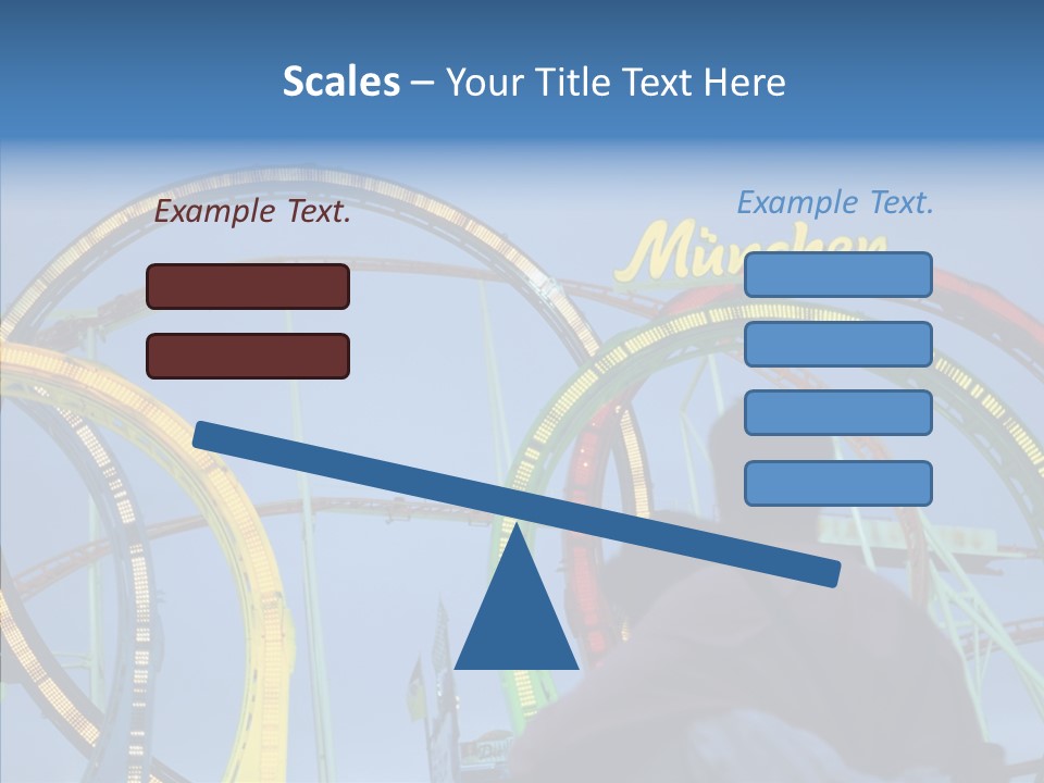 Couple Looking At Rollercoaster PowerPoint Template