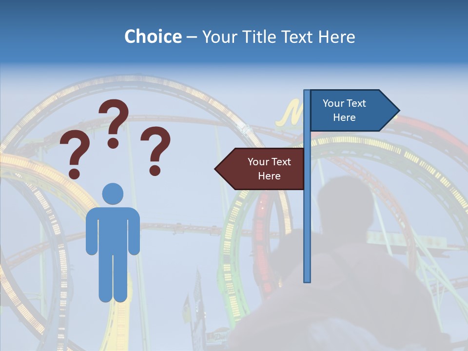 Couple Looking At Rollercoaster PowerPoint Template