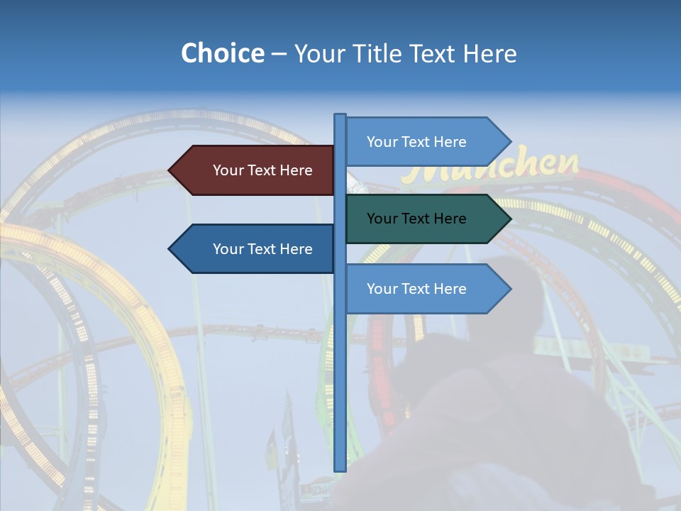 Couple Looking At Rollercoaster PowerPoint Template