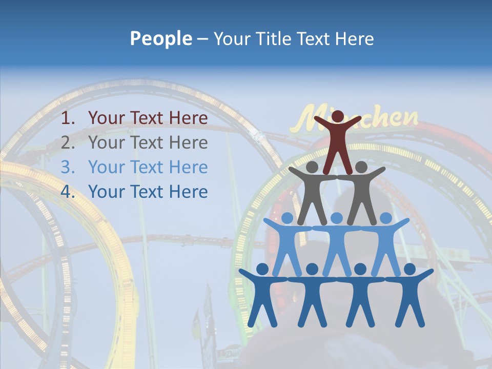 Couple Looking At Rollercoaster PowerPoint Template