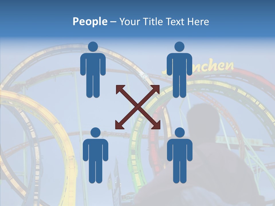 Couple Looking At Rollercoaster PowerPoint Template