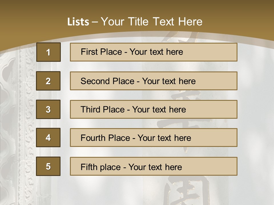 Chinese Characters On A Wall PowerPoint Template