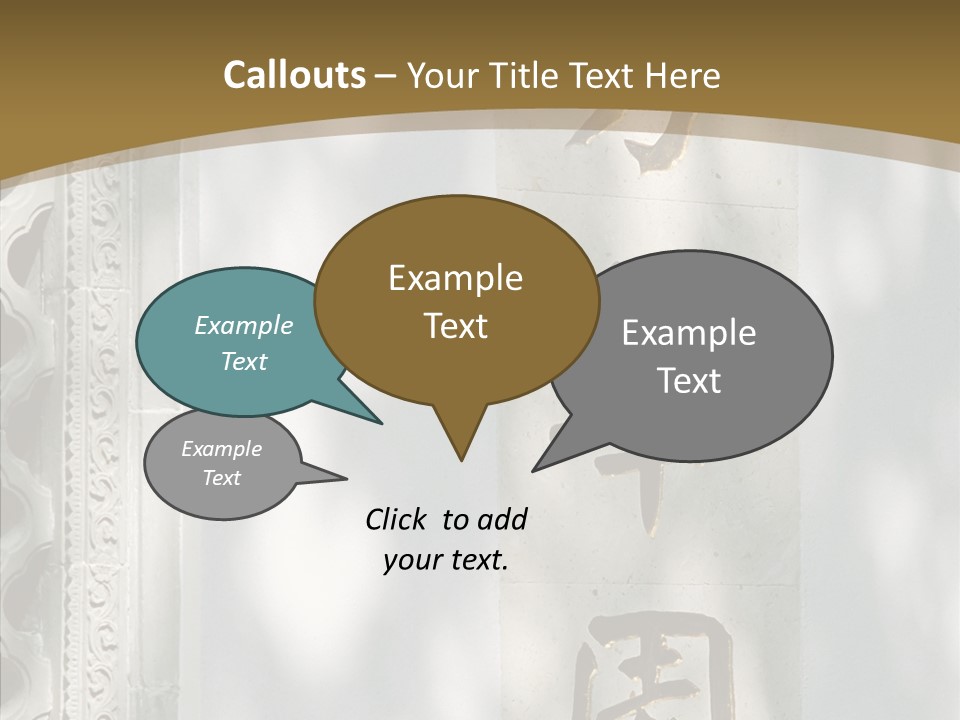 Chinese Characters On A Wall PowerPoint Template