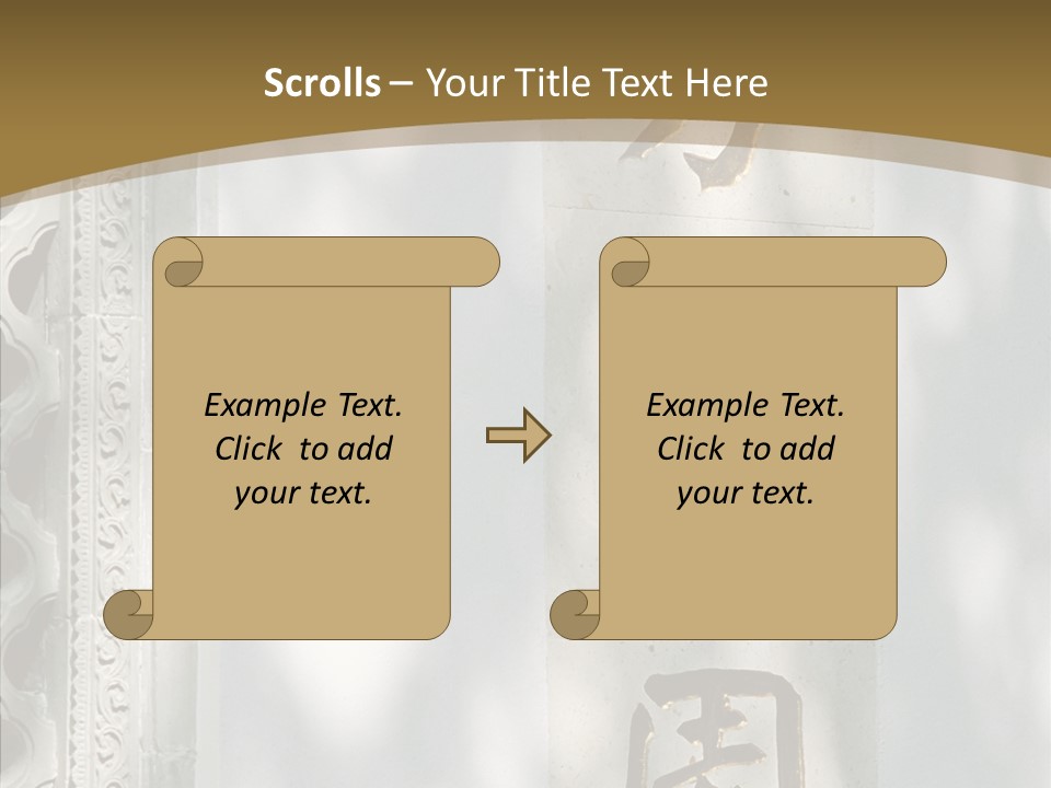 Chinese Characters On A Wall PowerPoint Template