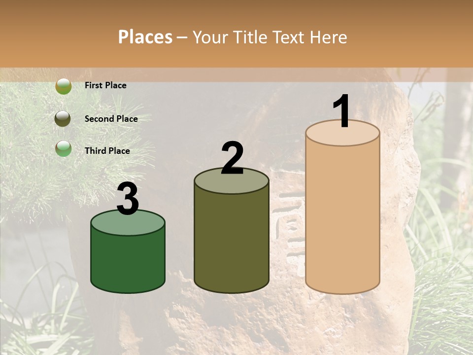 Stone Carved With Chinese Characters PowerPoint Template