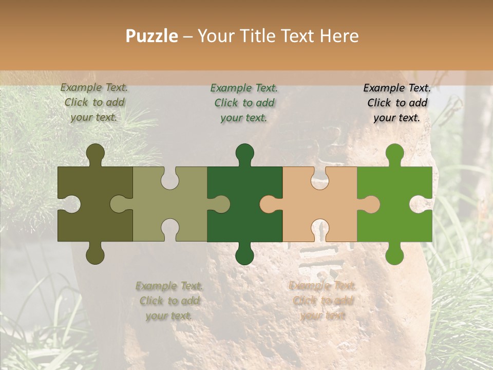 Stone Carved With Chinese Characters PowerPoint Template