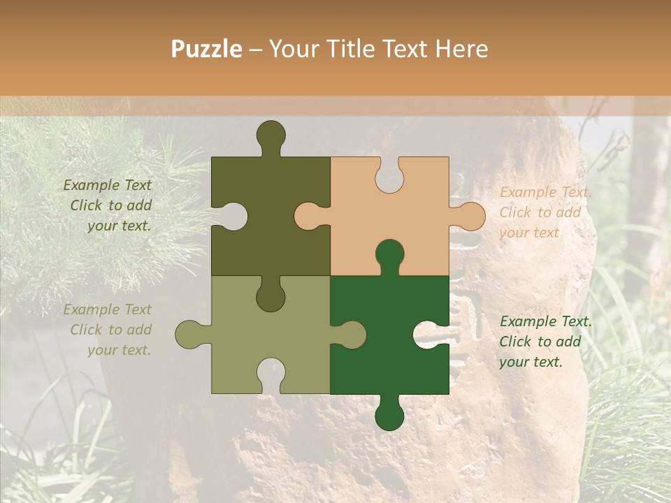 Stone Carved With Chinese Characters PowerPoint Template