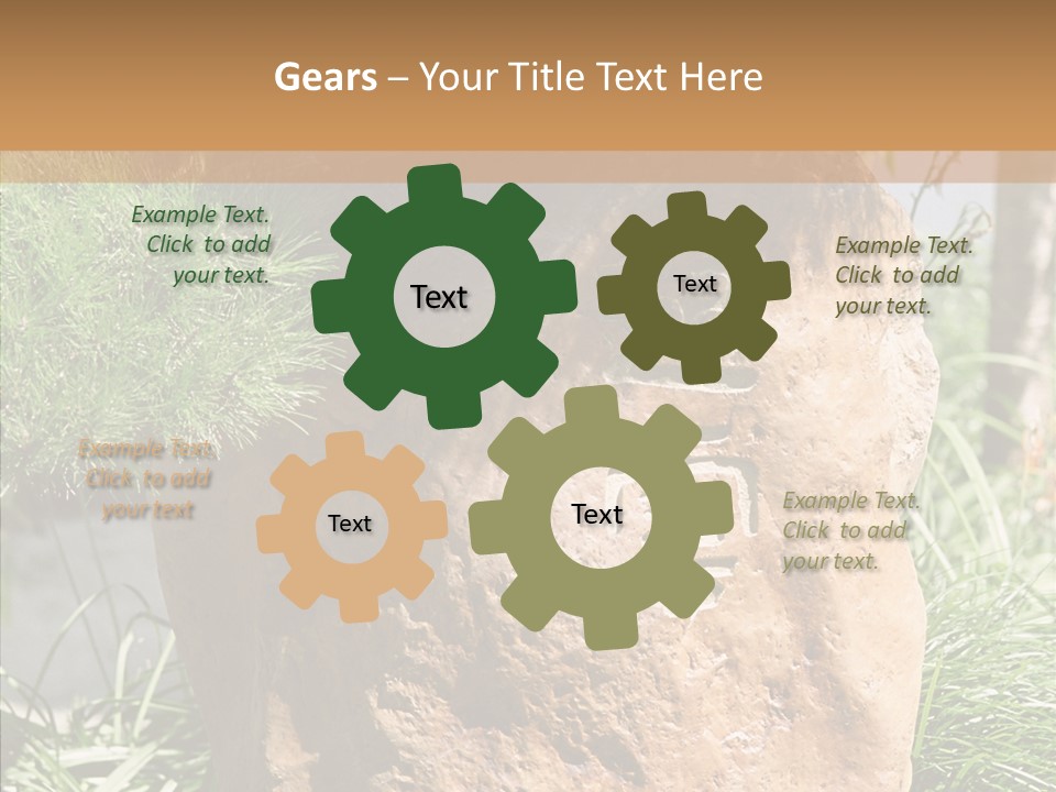 Stone Carved With Chinese Characters PowerPoint Template