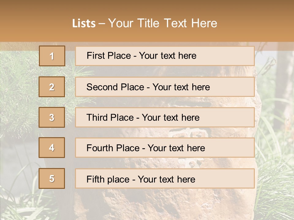 Stone Carved With Chinese Characters PowerPoint Template