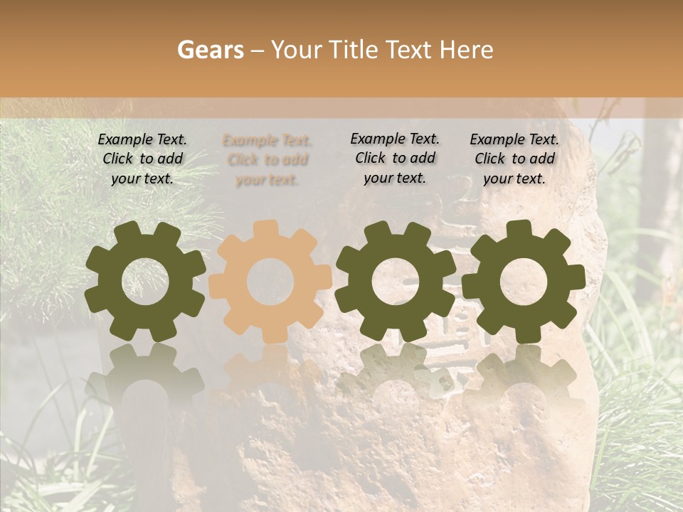 Stone Carved With Chinese Characters PowerPoint Template