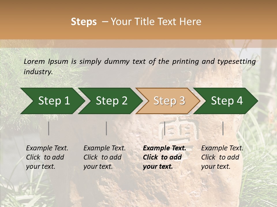 Stone Carved With Chinese Characters PowerPoint Template