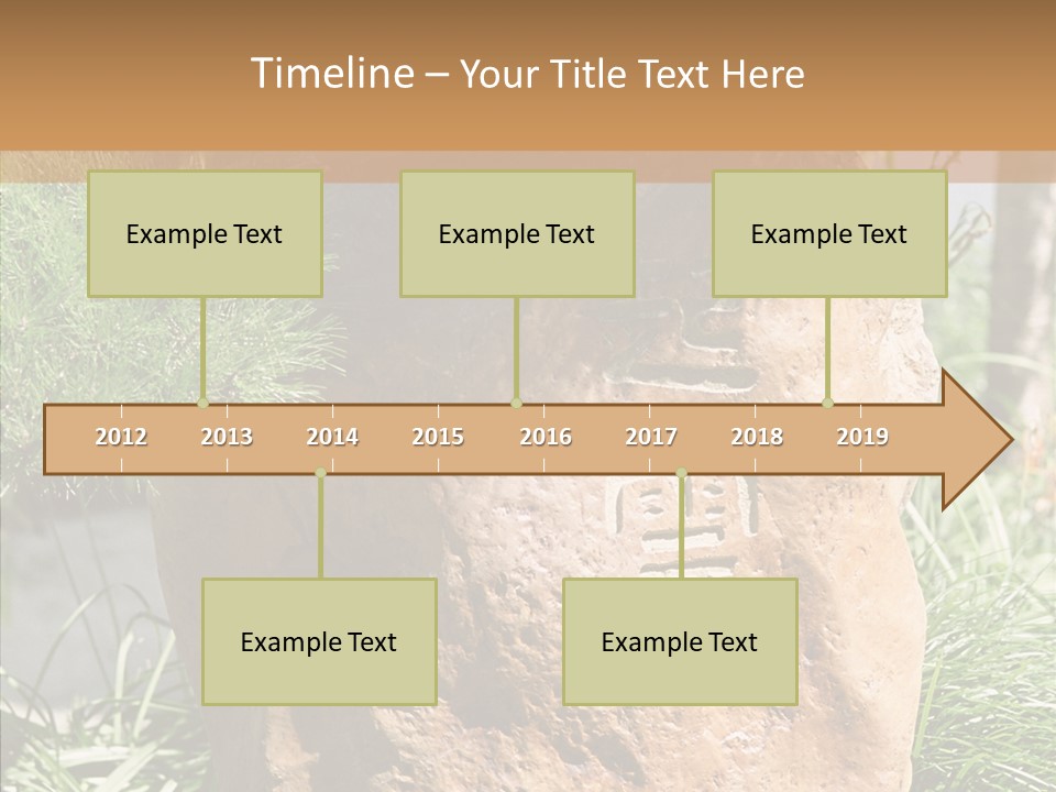 Stone Carved With Chinese Characters PowerPoint Template