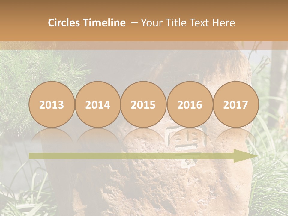 Stone Carved With Chinese Characters PowerPoint Template