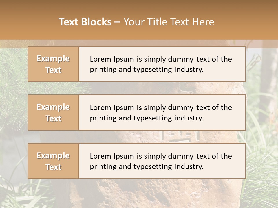 Stone Carved With Chinese Characters PowerPoint Template
