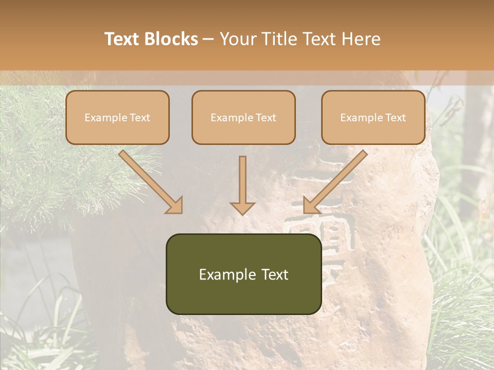 Stone Carved With Chinese Characters PowerPoint Template
