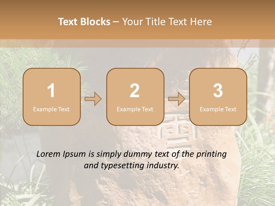 Stone Carved With Chinese Characters PowerPoint Template