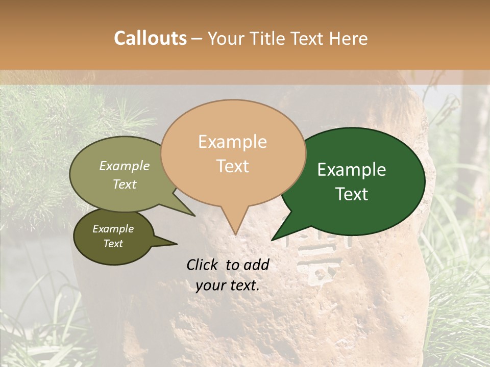 Stone Carved With Chinese Characters PowerPoint Template