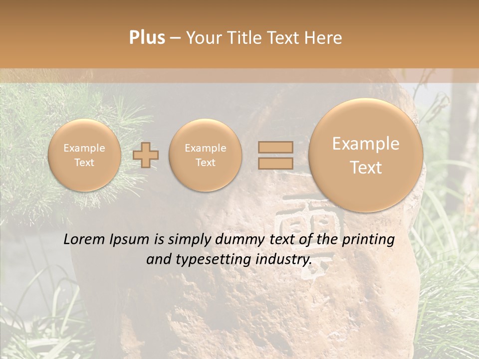 Stone Carved With Chinese Characters PowerPoint Template