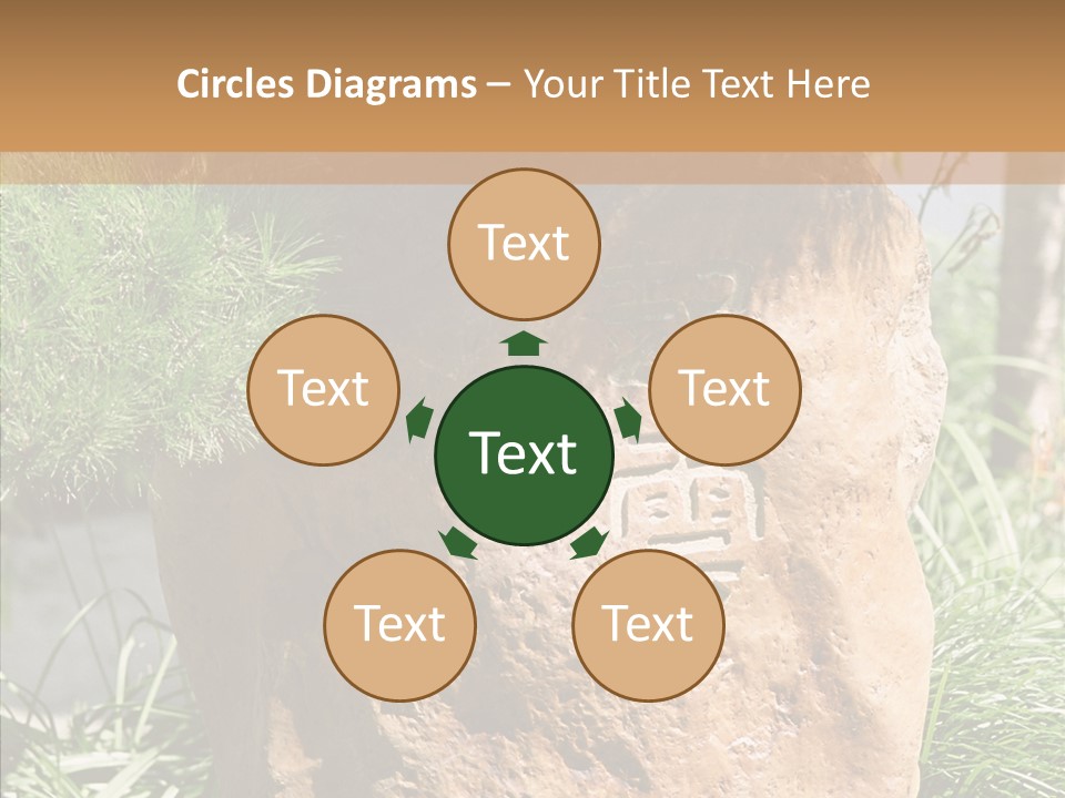 Stone Carved With Chinese Characters PowerPoint Template