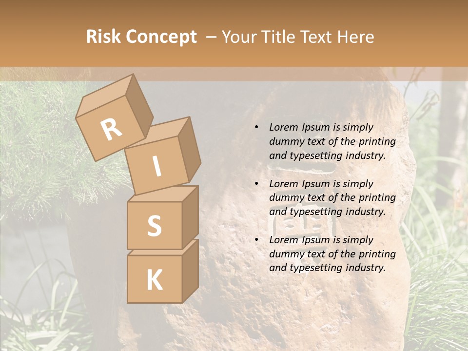 Stone Carved With Chinese Characters PowerPoint Template