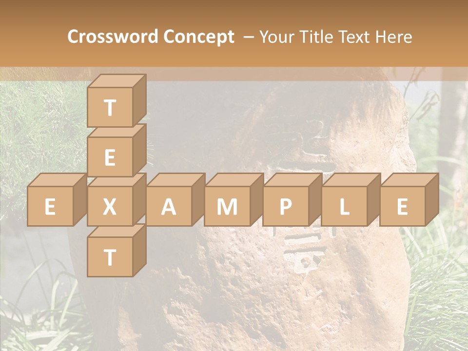 Stone Carved With Chinese Characters PowerPoint Template