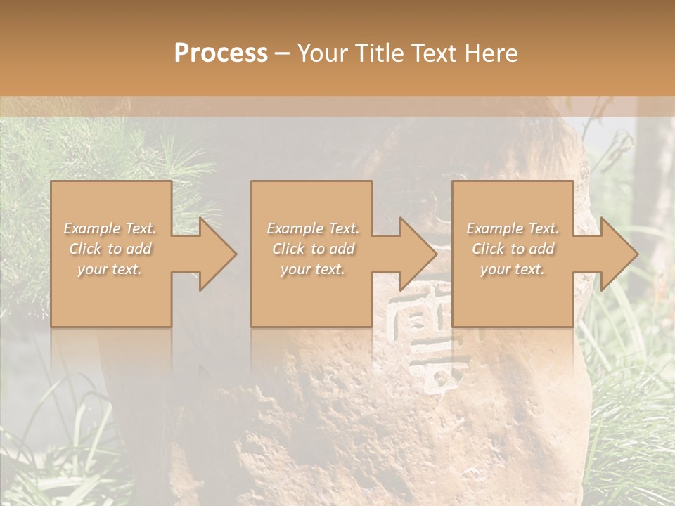 Stone Carved With Chinese Characters PowerPoint Template