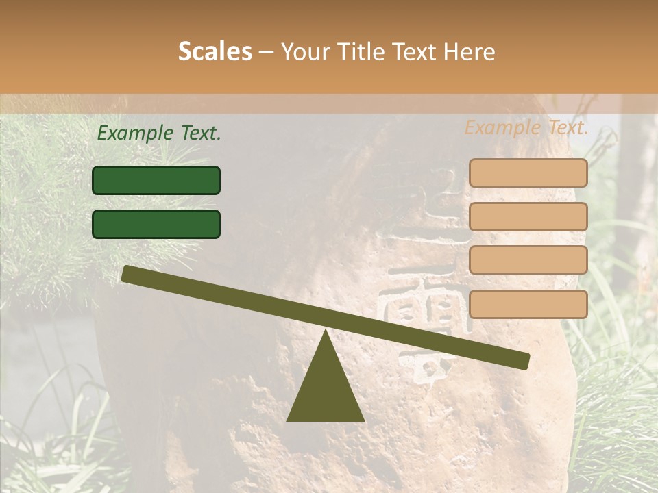 Stone Carved With Chinese Characters PowerPoint Template