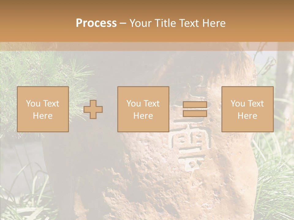 Stone Carved With Chinese Characters PowerPoint Template
