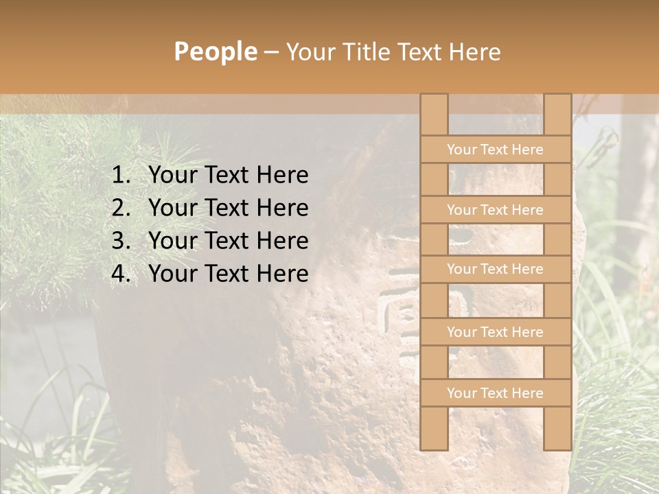 Stone Carved With Chinese Characters PowerPoint Template