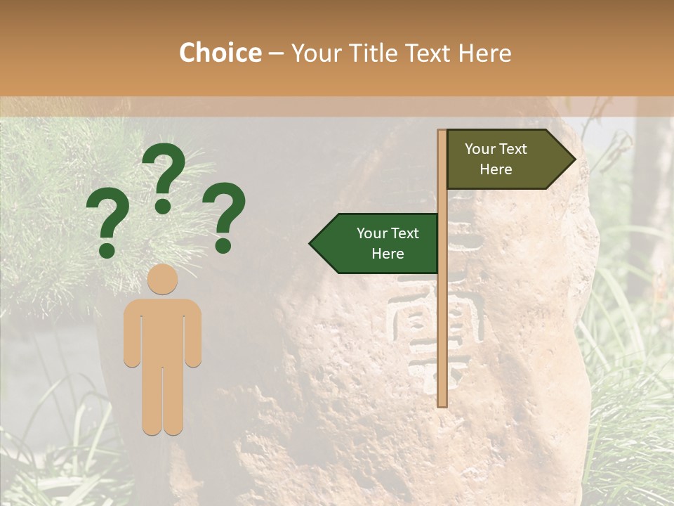 Stone Carved With Chinese Characters PowerPoint Template