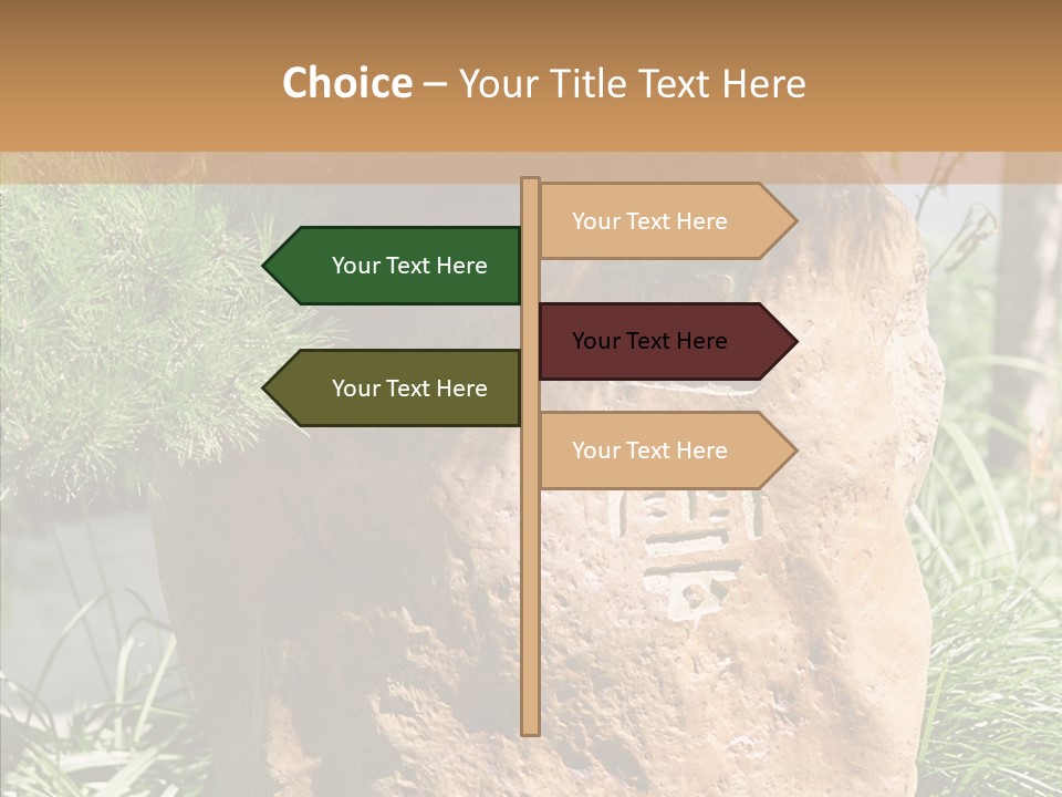 Stone Carved With Chinese Characters PowerPoint Template