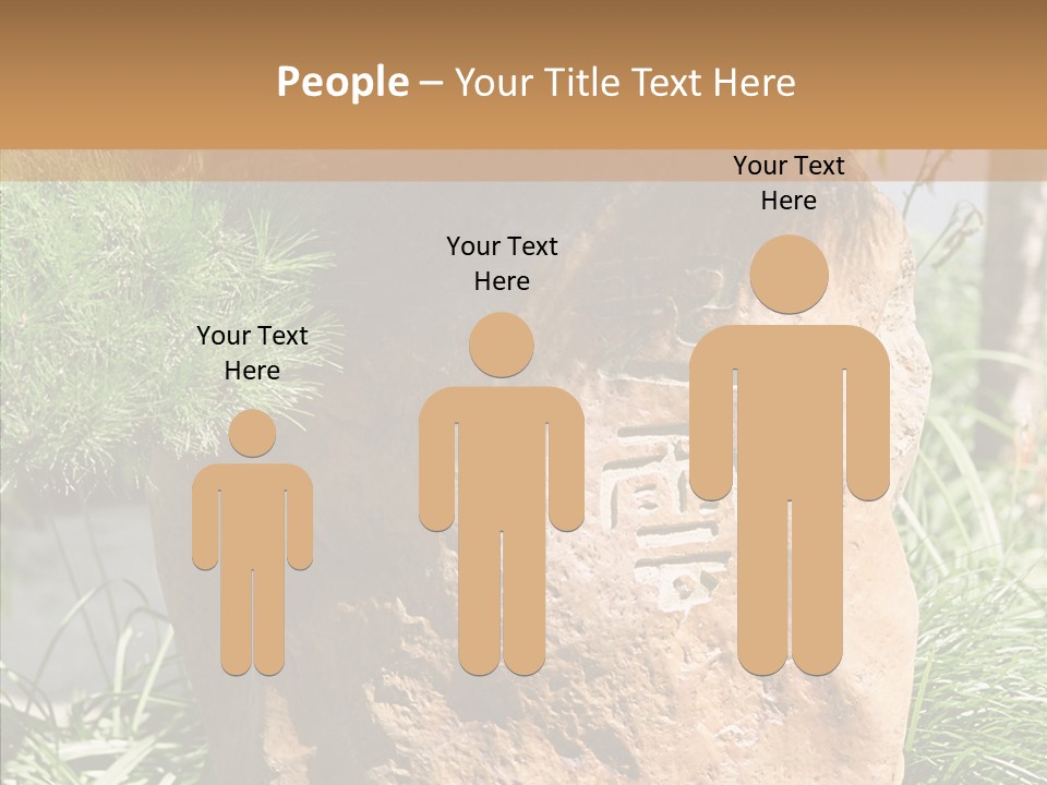 Stone Carved With Chinese Characters PowerPoint Template