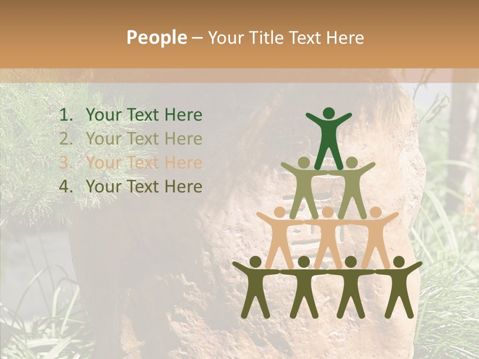 Stone Carved With Chinese Characters PowerPoint Template