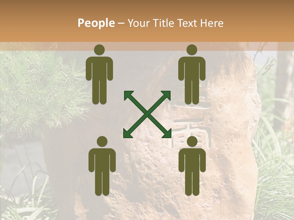 Stone Carved With Chinese Characters PowerPoint Template