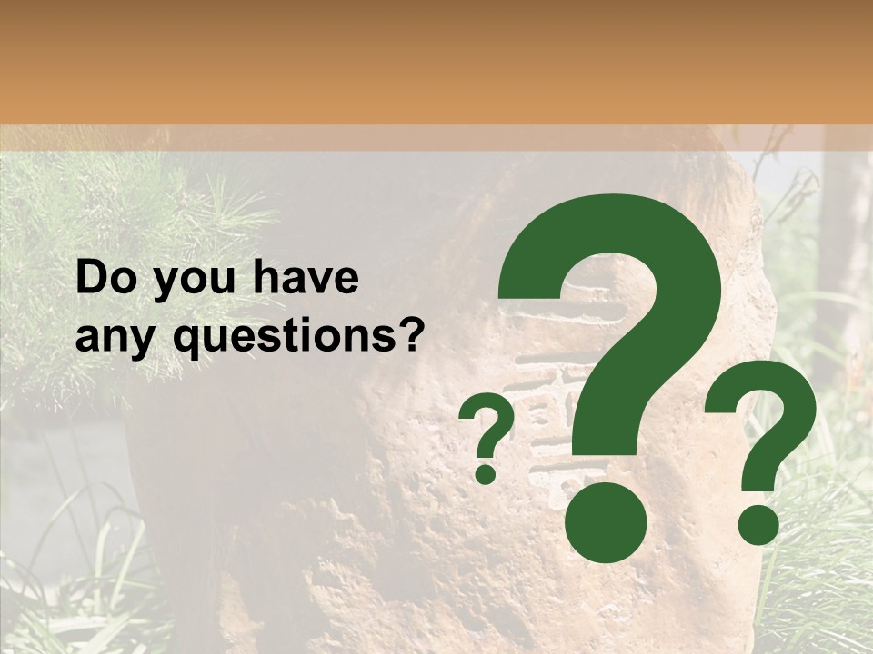 Stone Carved With Chinese Characters PowerPoint Template